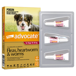 Advocate Flea, Heartworm & Worm Treatment for Dogs 10-25kg 3 Months - RSPCA VIC