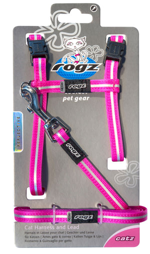 Rogz Alleycat Harness & Lead Set Pink - RSPCA VIC