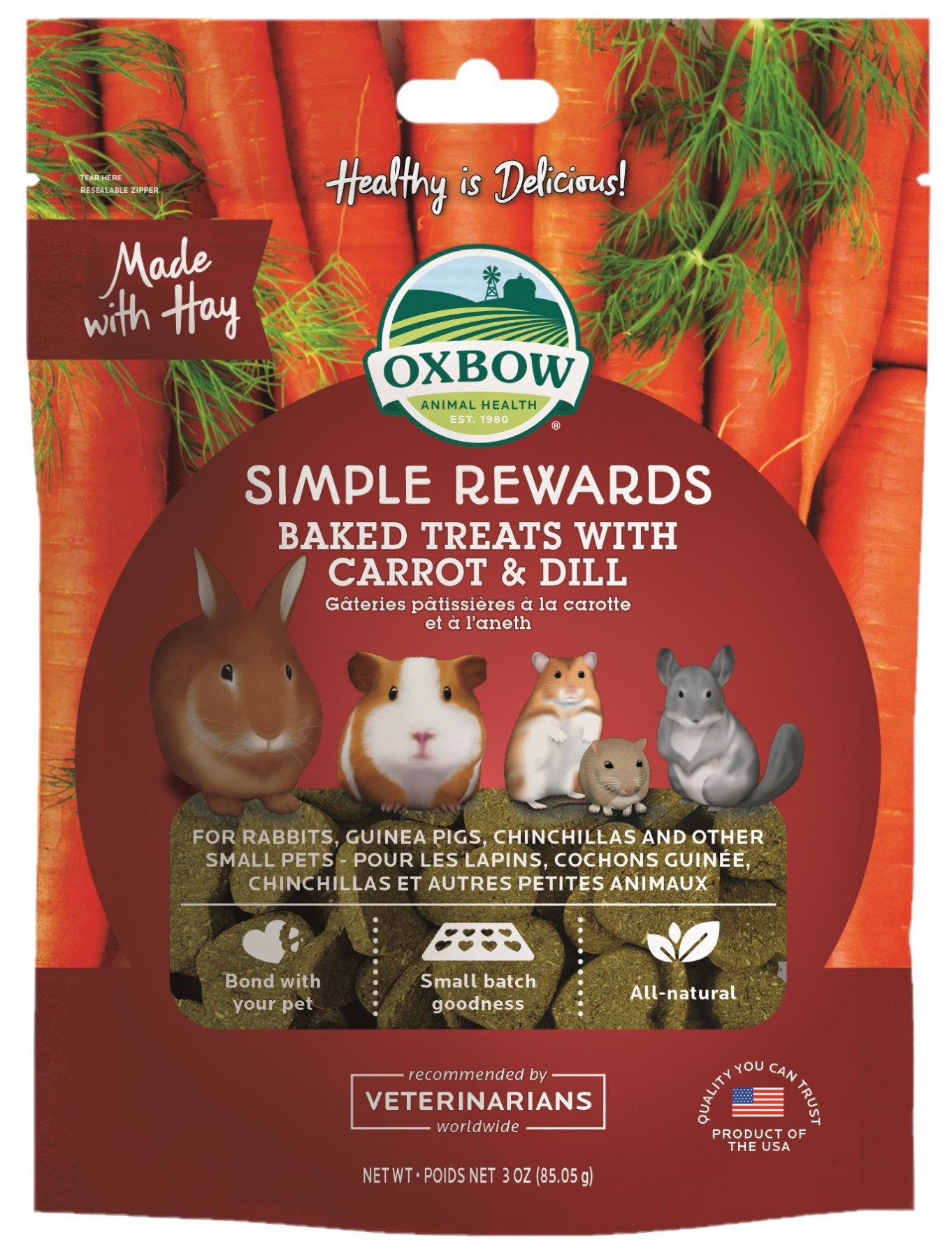 Oxbow Simple Rewards Carrot & Dill 85g - RSPCA VIC